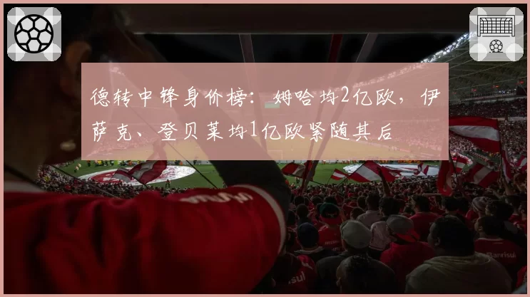 德转中锋身价榜：姆哈均2亿欧，伊萨克、登贝莱均1亿欧紧随其后